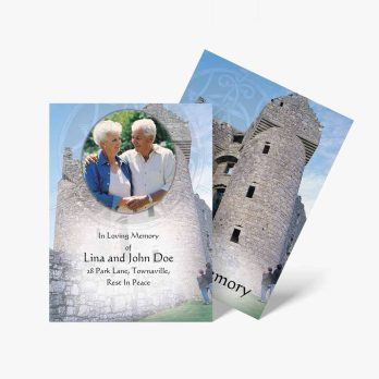 two cards with a photo of an elderly couple