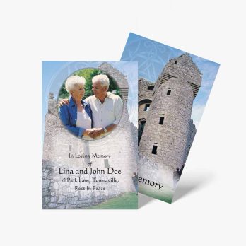 two cards with a photo of an elderly couple