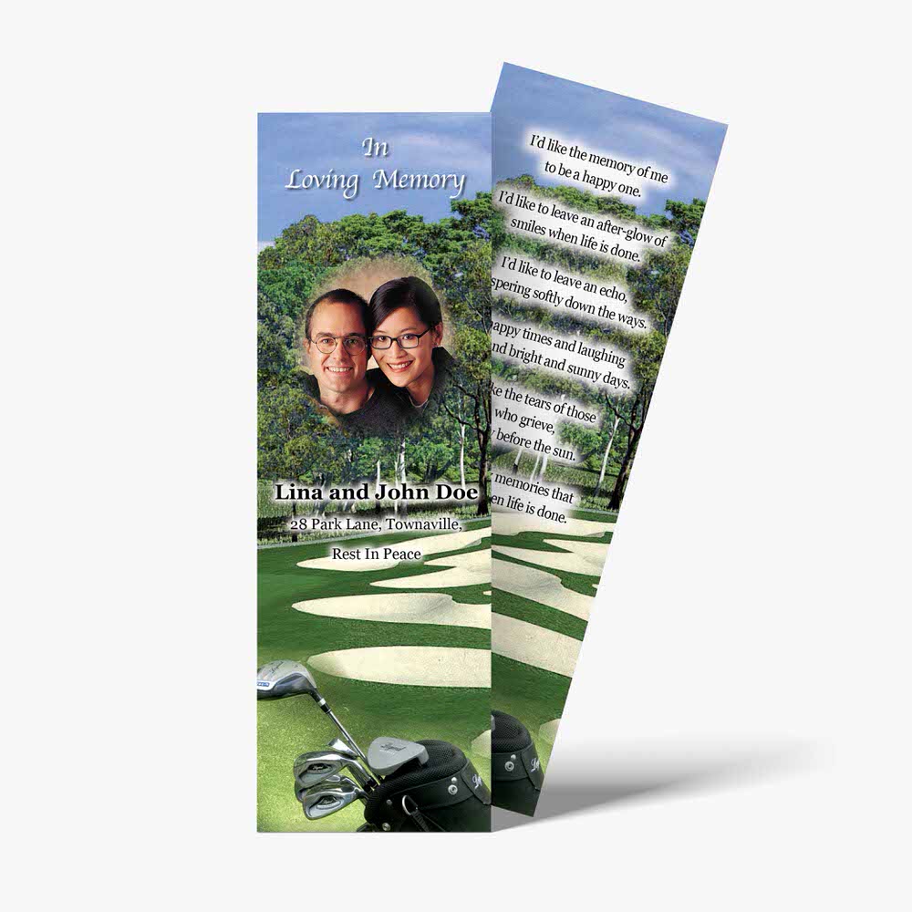 golf bookmark template