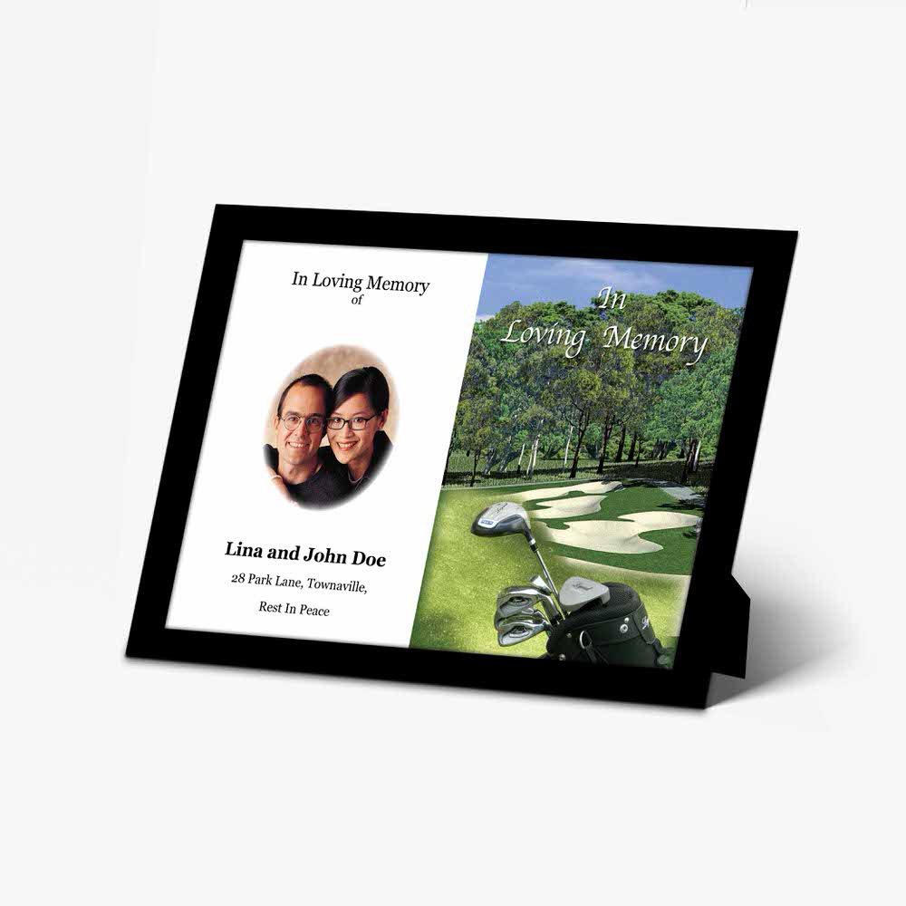 golf memorial photo frame
