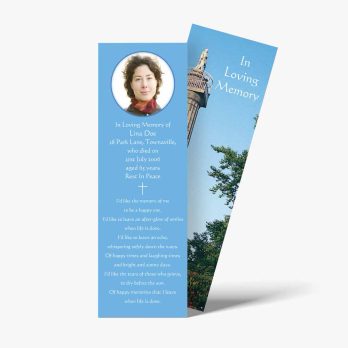 a bookmark with a photo of a woman on it