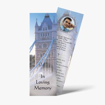 a bookmark with a photo of a tower bridge