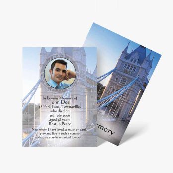 tower bridge memorial card