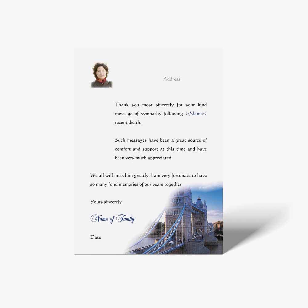 thank you letter template for a business card