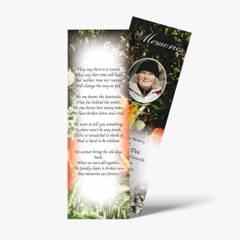 a bookmark with a photo of a woman in a hat