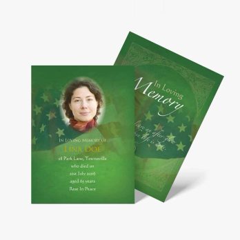 green memorial card template