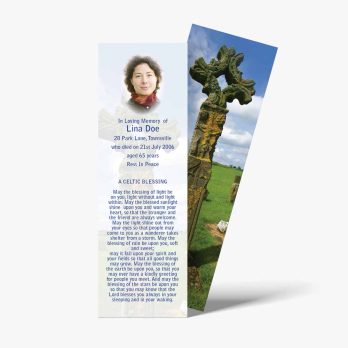 a bookmark with a picture of a person on it