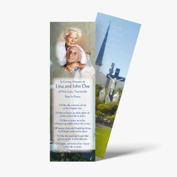 a bookmark with a picture of a man and woman