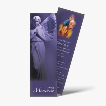 a bookmark with an angel on it