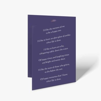 a card with a poem about the moon