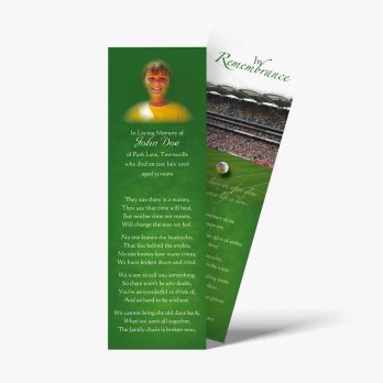a green bookmark with a poem on it