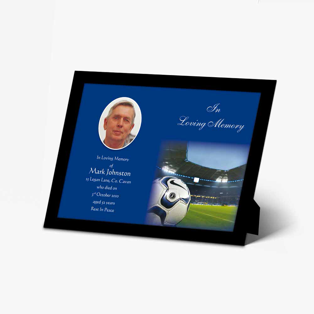 personalised football memorial photo frame