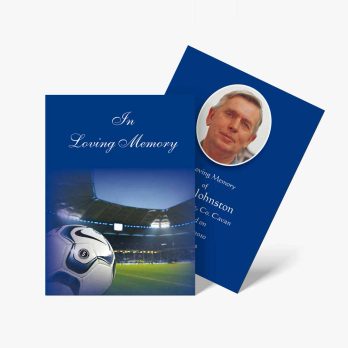 blue football funeral booklets