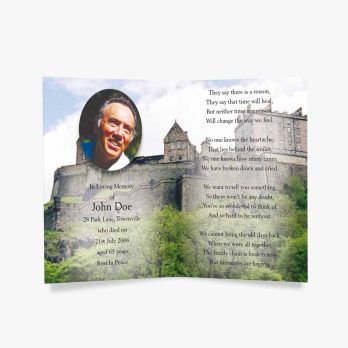 edinburgh castle funeral card