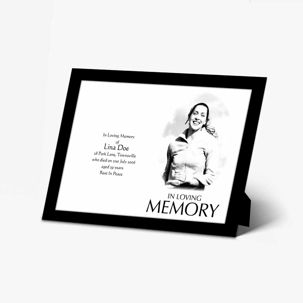 a memorial photo frame