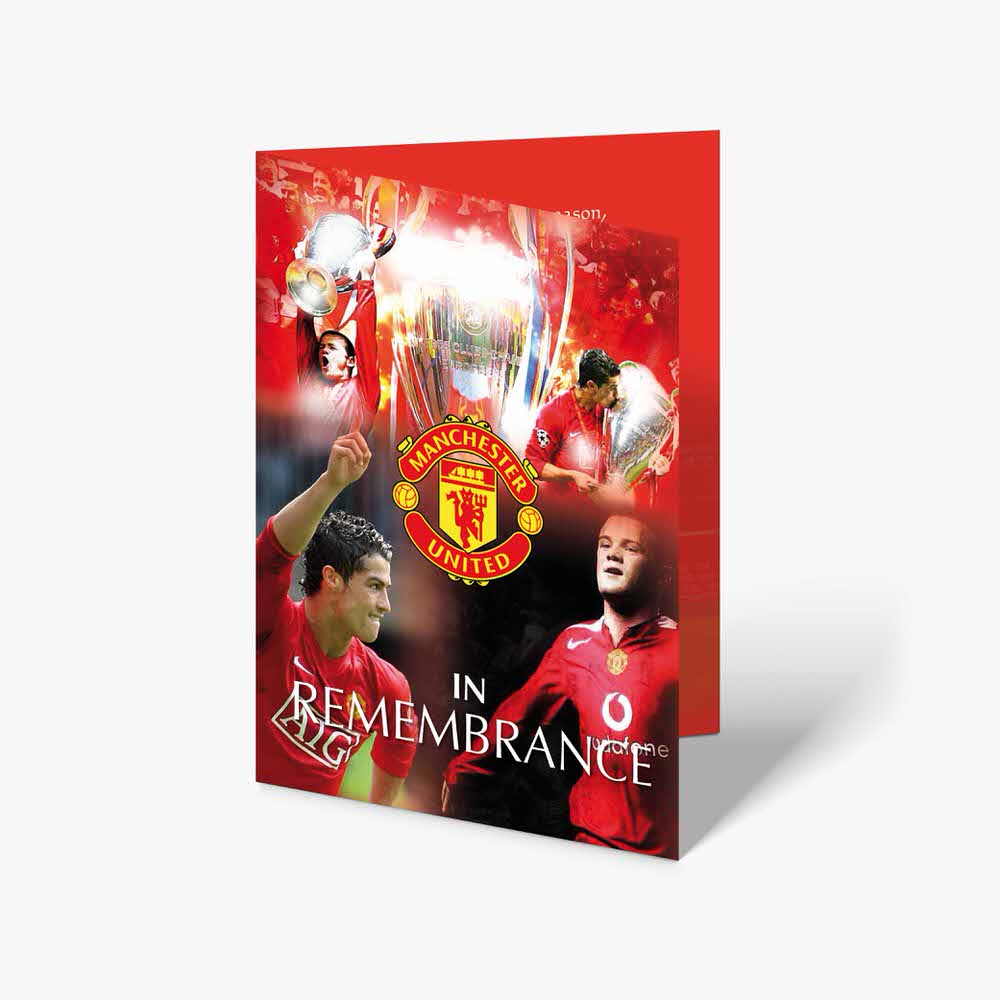 manchester united in remembrance card