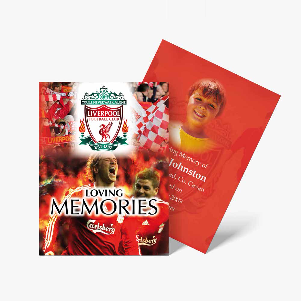 liverpool fc memorial book and card