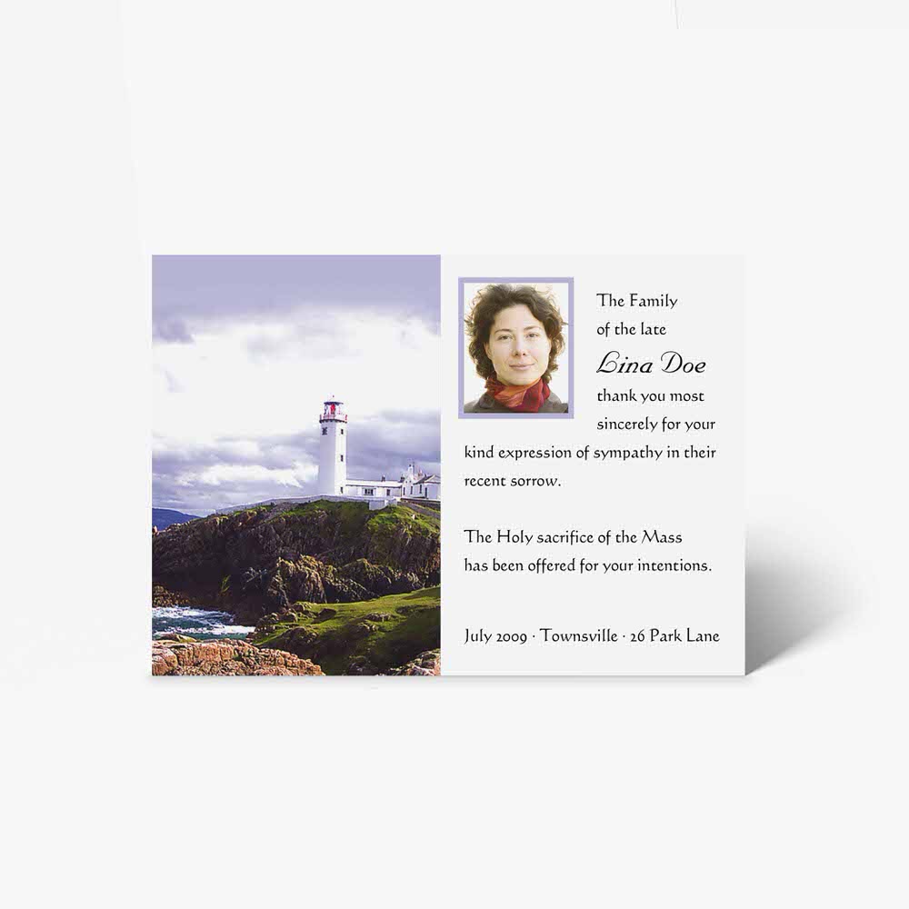 lighthouse memorial card