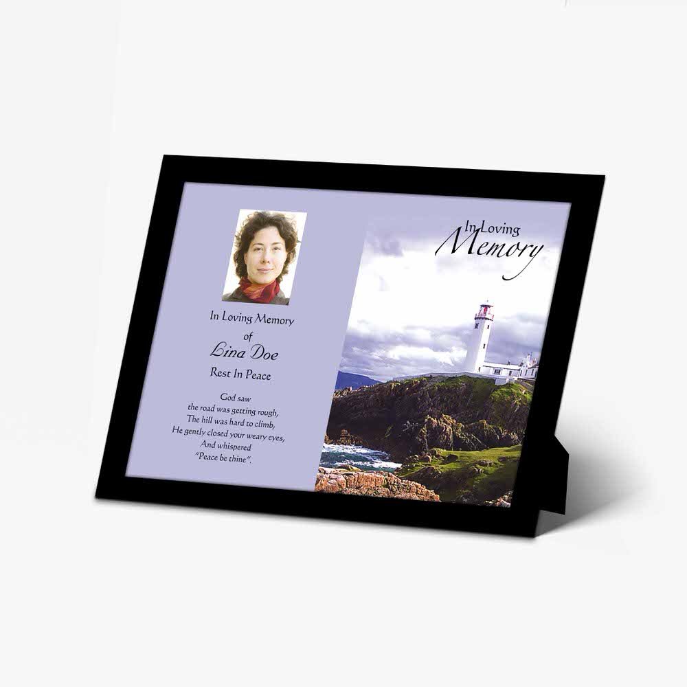 memorial photo frame with lighthouse