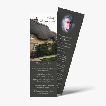 a bookmark with a picture of a house and a quote