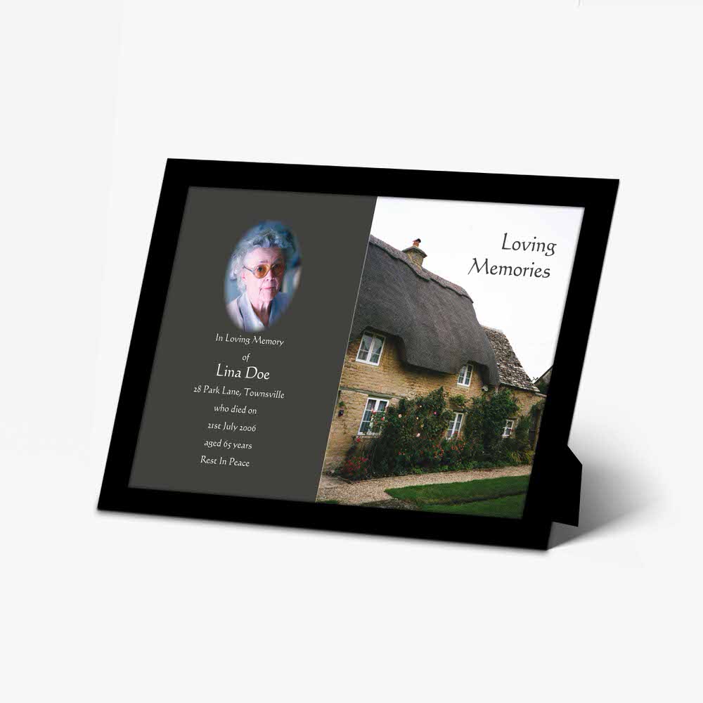 a photo of a house with a thatched roof and a photo of a person in front of