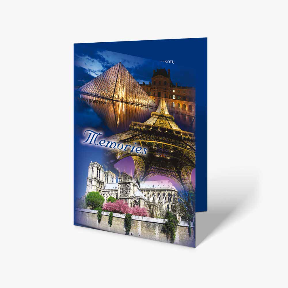 a greeting card with a picture of the eiffel tower and the eiffel tower