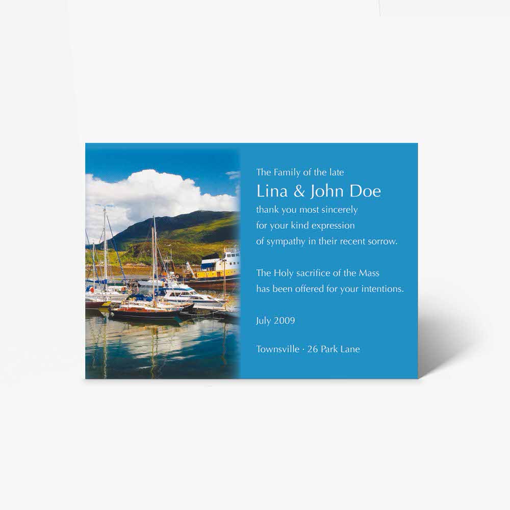 wedding invitation card with boats
