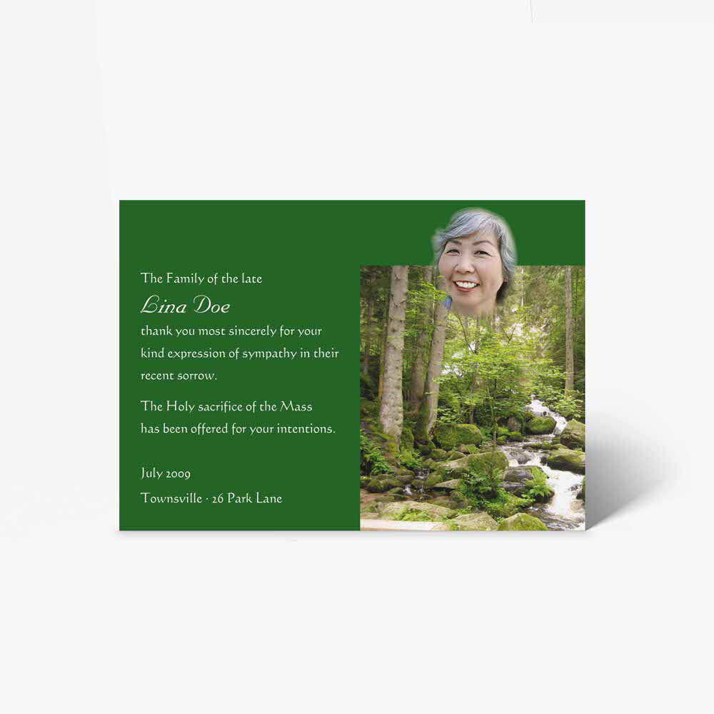 forest memorial card