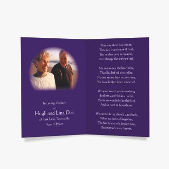 memorial card - purple