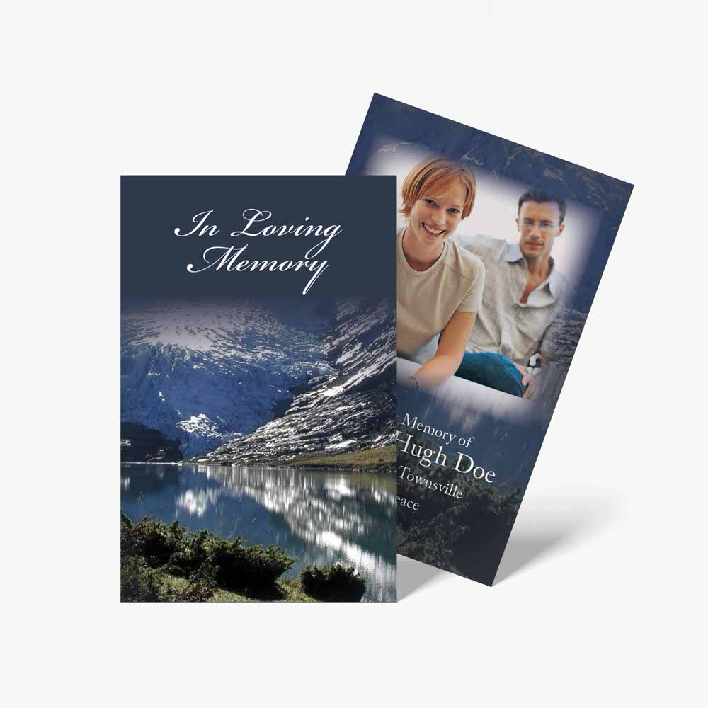 two cards with a photo of a couple on a mountain