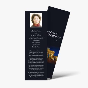 a bookmark with a photo of a woman and a quote