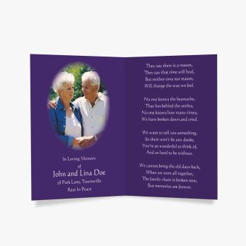 memorial card - purple