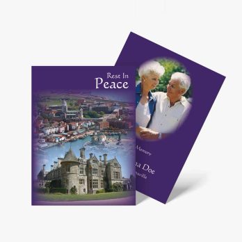 two purple cards with the words peace in peace