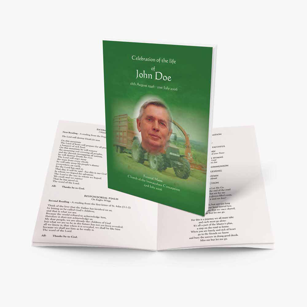 irish funeral service booklet template