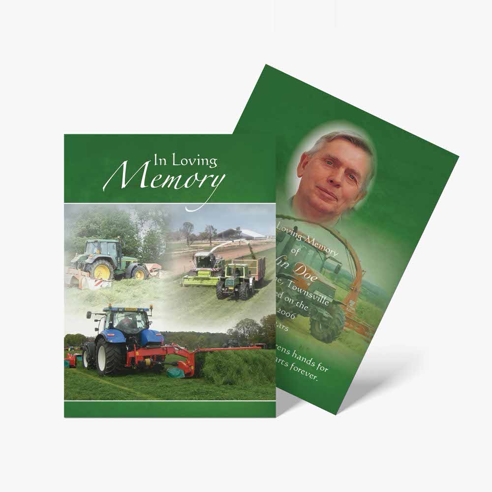 a green booklet with a tractor on it