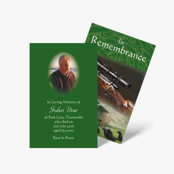 green memorial card template