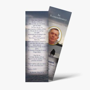 a bookmark with a photo of a man on a boat