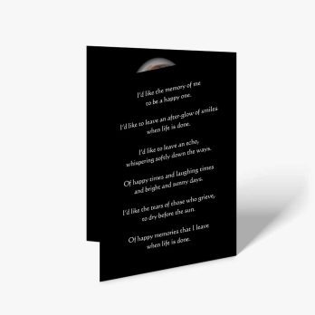 the poem is written on a black card with a black background