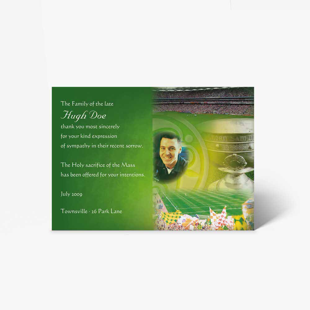 celtic football club funeral card