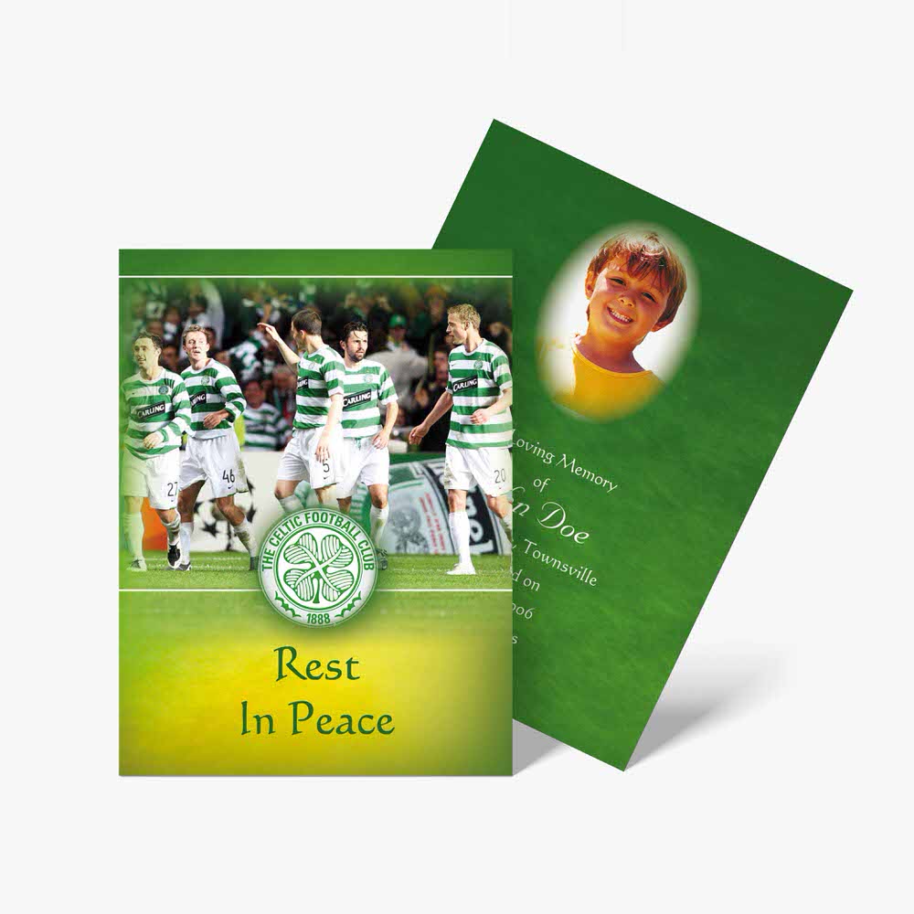 celtic football memorial card