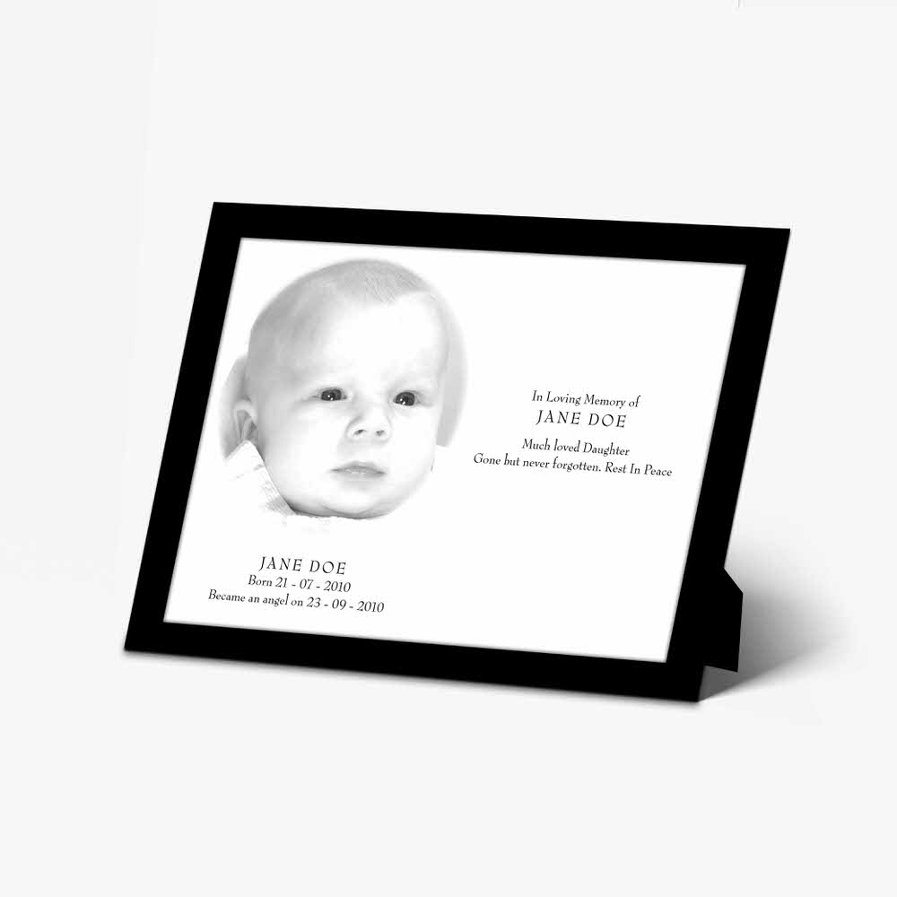 a black and white photo of a baby on a white background