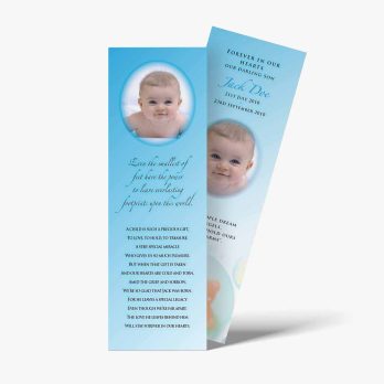 a bookmark with a baby's photo on it