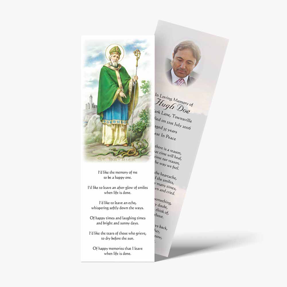 a bookmark with a picture of st patrick