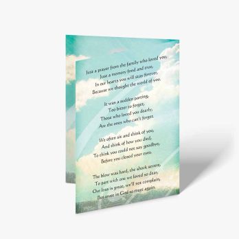 the sky is blue and the clouds are white greeting card