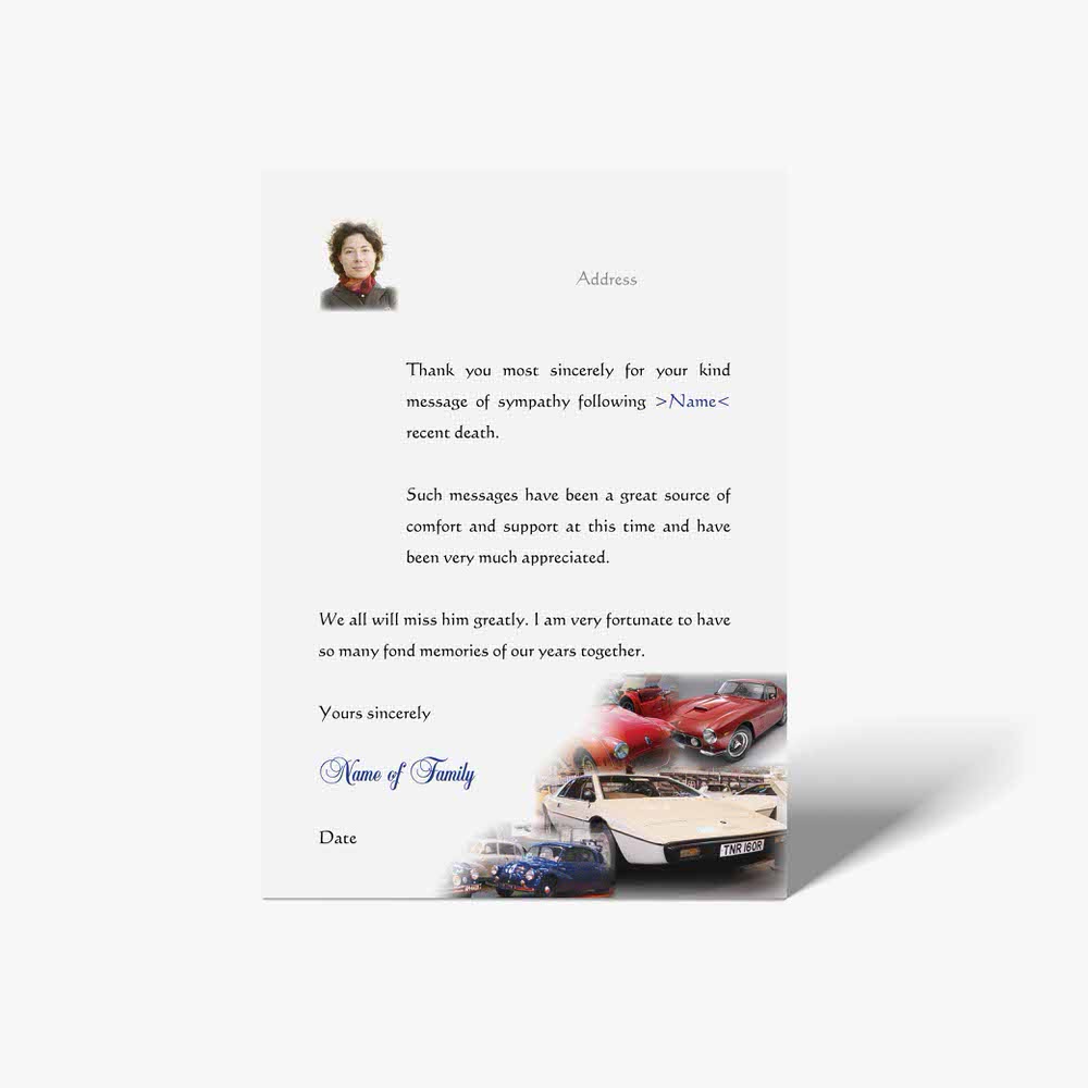 thank you letter for a car