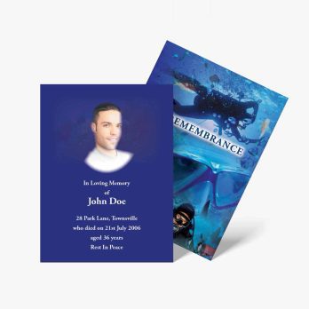 diving memorial card template