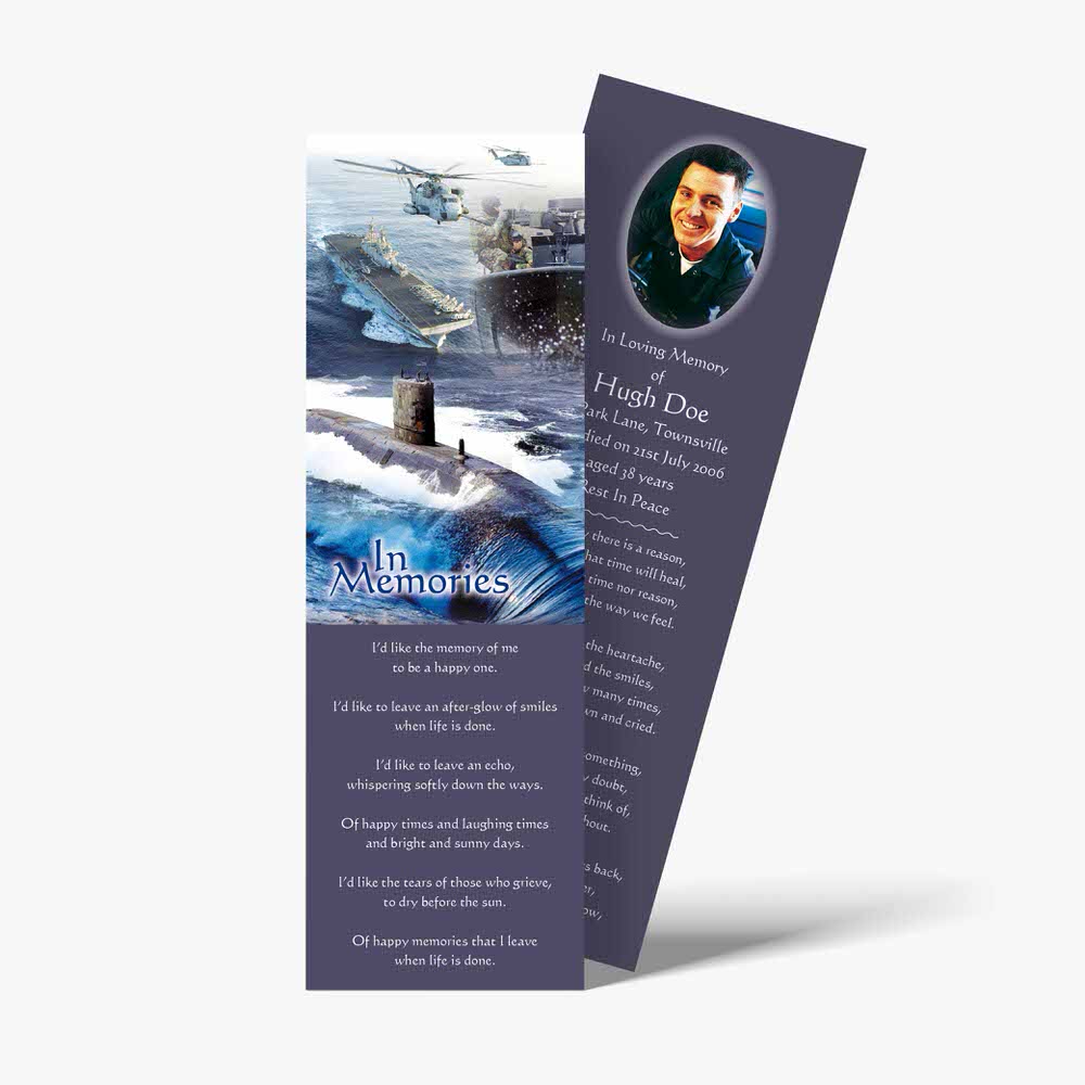 a bookmark with a photo of a submarine