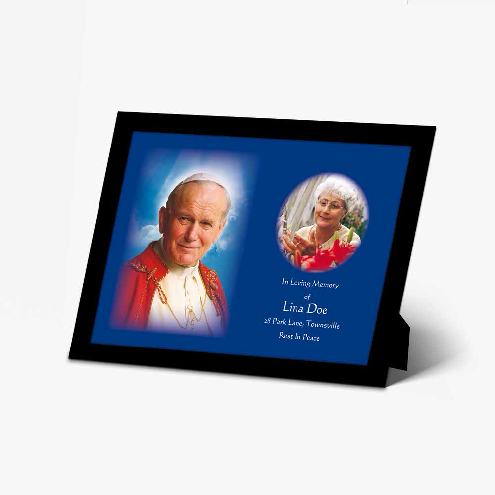 a photo frame with an old man and woman on it