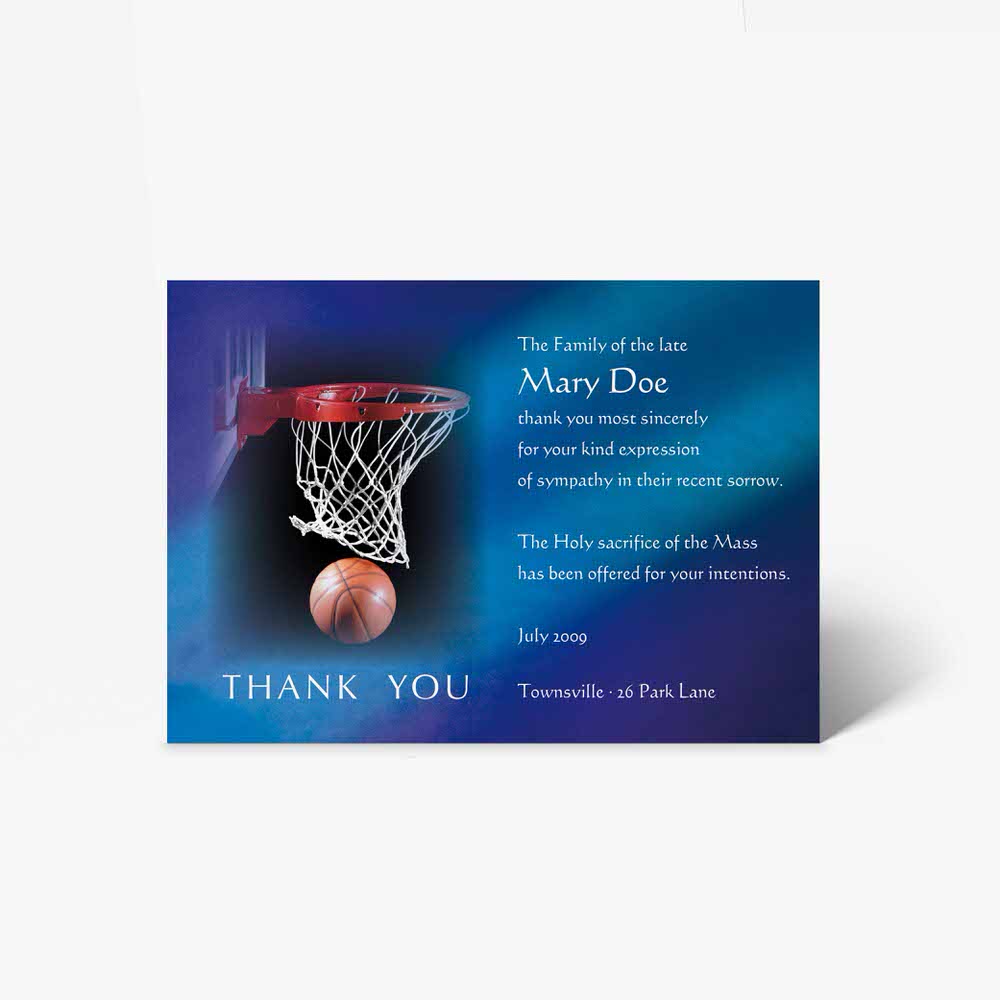 basketball thank you card