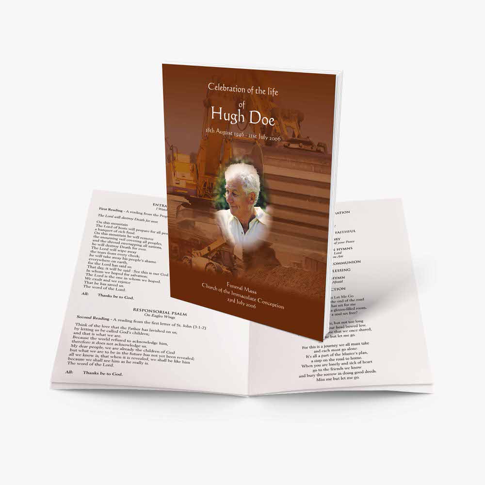 high day memorial booklet template